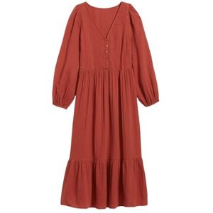 Old Navy NWT Double Weave Long Sleeve Midi Orange Dress